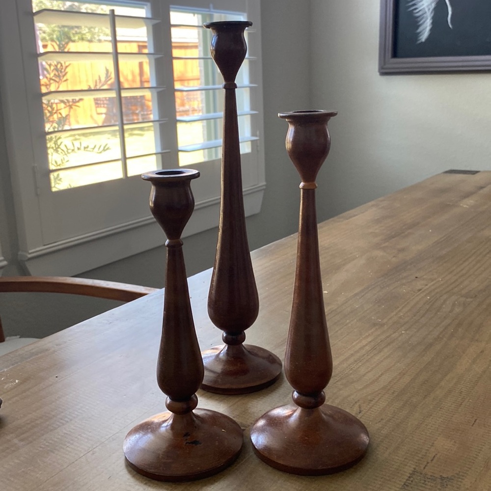 Set of Three Iron Candlesticks NWOT